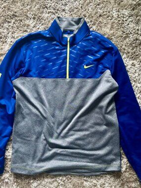 Nike Golf Quarter Zip Tour Performance Men’s Medium Drifit Blue